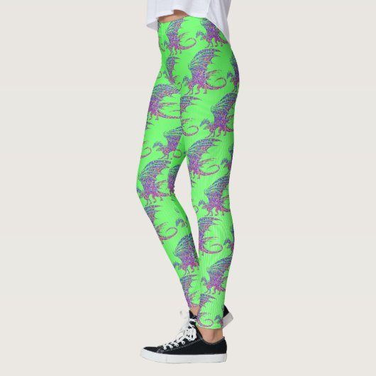 Phantastischer Mosaikdrache Leggings (Links)
