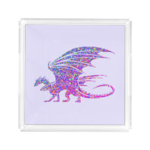 Phantastischer Mosaikdrache Lila