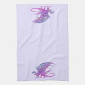 Phantastischer Mosaikdrache Lila Akzent Geschirrtuch (Vertikal)