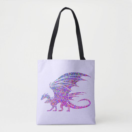 Phantastischer Mosaikdrache Lila Akzent Tasche (Vorderseite)