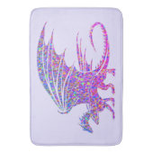 Phantastischer Mosaikdrache Lila Badematte (Vorderseite Vertikal)