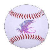 Phantastischer Mosaikdrache Lila Baseball (Rückseite)