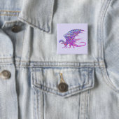 Phantastischer Mosaikdrache Lila Button (Beispiel)