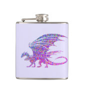 Phantastischer Mosaikdrache Lila Flachmann (Vorderseite)