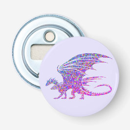 Phantastischer Mosaikdrache Lila Flaschenöffner