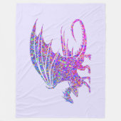 Phantastischer Mosaikdrache Lila Fleecedecke (Vorderseite)