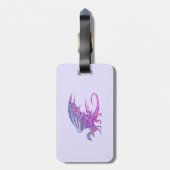 Phantastischer Mosaikdrache Lila Gepäckanhänger (Rückseite vertikal)