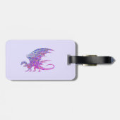 Phantastischer Mosaikdrache Lila Gepäckanhänger (Rückseite horizontal)