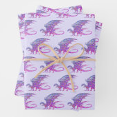 Phantastischer Mosaikdrache Lila Geschenkpapier Set (Beispiel)