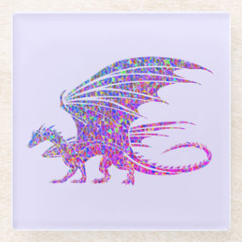 Phantastischer Mosaikdrache Lila Glasuntersetzer