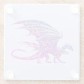 Phantastischer Mosaikdrache Lila Glasuntersetzer (Rückseite)