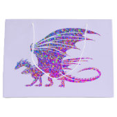 Phantastischer Mosaikdrache Lila Große Geschenktüte (Vorderseite)