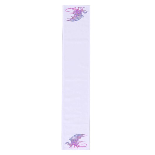 Phantastischer Mosaikdrache Lila Mittelgroßer Tischläufer (Vorderseite)