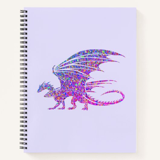 Phantastischer Mosaikdrache Lila Notizblock (Vorderseite)