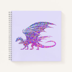 Phantastischer Mosaikdrache Lila Notizblock
