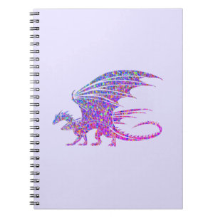 Phantastischer Mosaikdrache Lila Notizblock