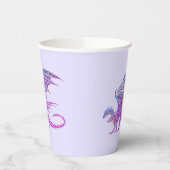 Phantastischer Mosaikdrache Lila Pappbecher (Links)