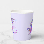 Phantastischer Mosaikdrache Lila Pappbecher (Rechts)