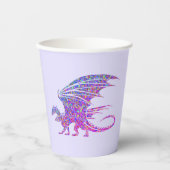 Phantastischer Mosaikdrache Lila Pappbecher (Vorderseite)