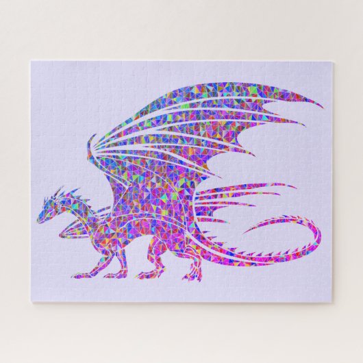 Phantastischer Mosaikdrache Lila Puzzle (Horizontal)