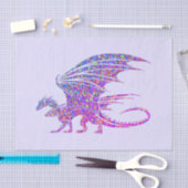 Phantastischer Mosaikdrache Lila Seidenpapier (Handwerk)