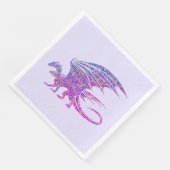 Phantastischer Mosaikdrache Lila Serviette (Ecke)