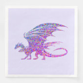 Phantastischer Mosaikdrache Lila Serviette (Vorderseite)