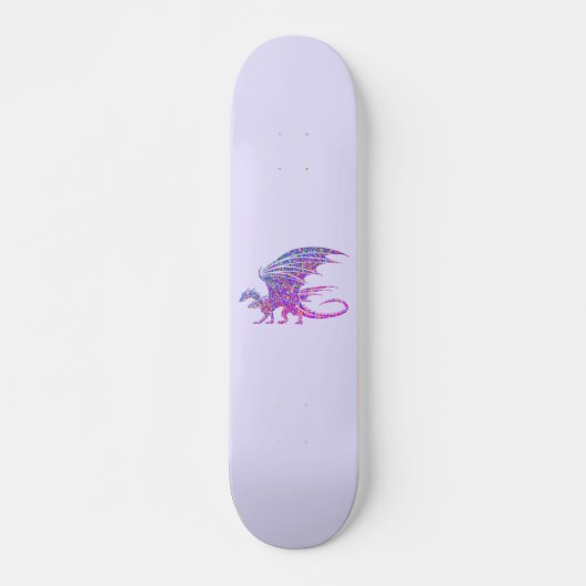 Phantastischer Mosaikdrache Lila Skateboard (Vorne)