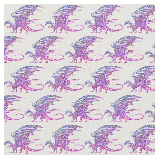 Phantastischer Mosaikdrache Lila Stoff (Nahaufnahme)
