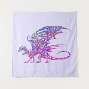 Phantastischer Mosaikdrache Lila Wandteppich