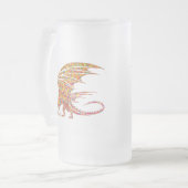 Phantastischer Mosaikdrache Mattglas Bierglas (Vorderseite Links)