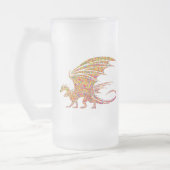 Phantastischer Mosaikdrache Mattglas Bierglas (Links)