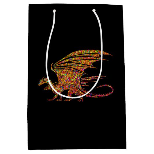 Phantastischer Mosaikdrache Mittlere Geschenktüte (Vorderseite)