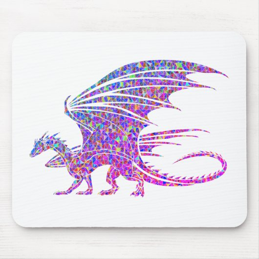 Phantastischer Mosaikdrache Mousepad (Vorne)
