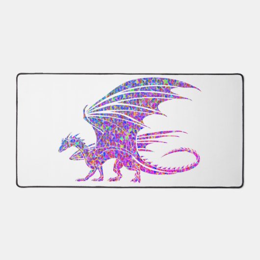 Phantastischer Mosaikdrache Schreibtischunterlage (Vorderseite)