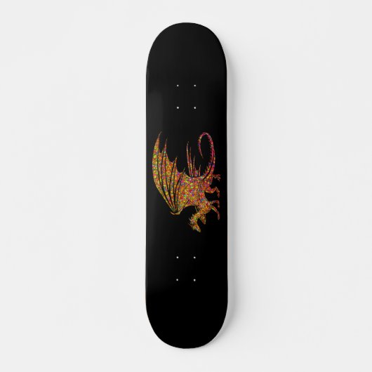 Phantastischer Mosaikdrache Skateboard (Vorne)