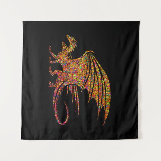 Phantastischer Mosaikdrache Wandteppich (Vorderseite (Horizontal))