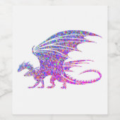 Phantastischer Mosaikdrache Weinetikett (Einzelnes Label)