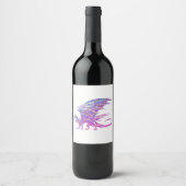 Phantastischer Mosaikdrache Weinetikett (Vorderseite)