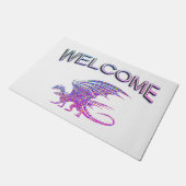 Phantastischer Mosaikdrache Willkommen Fußmatte (Schrägansicht)