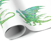 Phantastischer Mosaikgrüner Drache Geschenkpapier (Rolleneckpunkt)