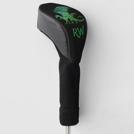 Phantastischer Mosaikgrüner Drache Golf Headcover (angewinkelt)
