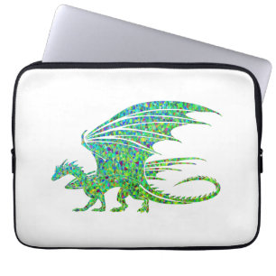 Phantastischer Mosaikgrüner Drache Laptopschutzhülle