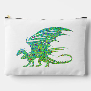Phantastischer Mosaikgrüner Drache Zubehörtasche