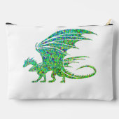 Phantastischer Mosaikgrüner Drache Zubehörtasche (Rückseite)