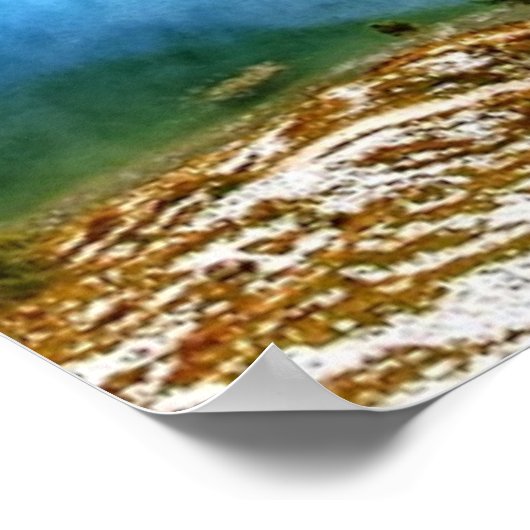 phantastischer naturblauer See in den Bergen Poster (Ecke)