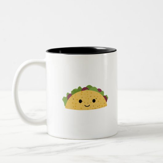 Phantastischer Niedlicher Cartoon Kawaii Taco Zweifarbige Tasse (Links)