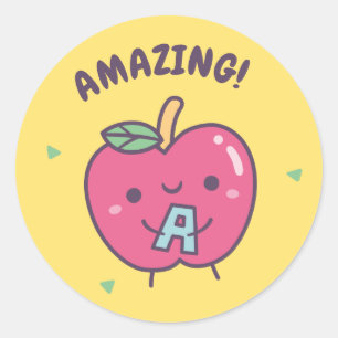 Phantastischer Niedlicher Red-Apple-Bonus Runder Aufkleber