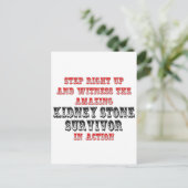 Phantastischer Nierensteine-Überlebender in Aktion Postkarte (Stehend Vorderseite)