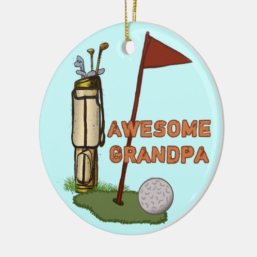 Phantastischer Opa Golf Keramikornament (Links)
